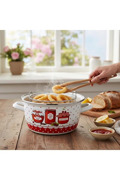 ORUÇ HOME EMAYE KIZARTMA TENCERESİ DESENLİ 22 CM