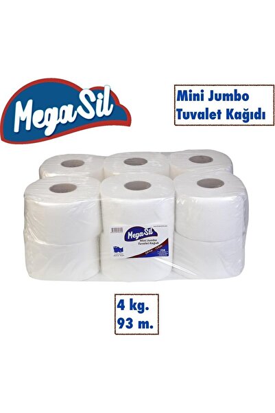MEGASİL Tuvalet Kağıdı Mini J umbo 12 Li 4Kg Yuvarlak Kağıt 6 Lı