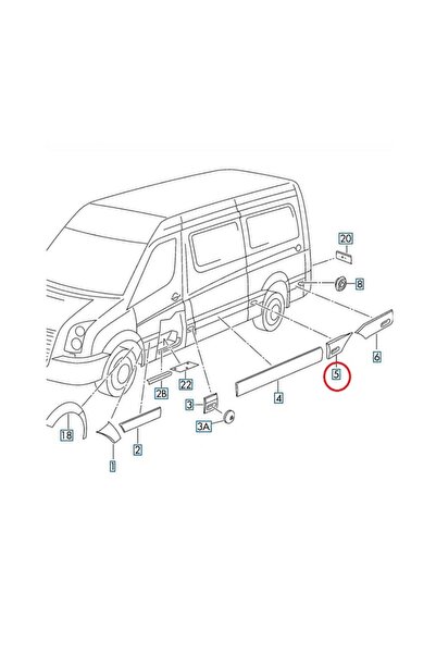 RapidAuto Bandou aripa Mercedes Sprinter 209-524, 07.2006-10.2013, VW Crafter...