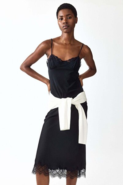 H&M Lace-trimmed strappy top