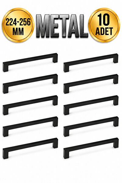 Regisan 224-256 MM METAL SİYAH KÖPRÜ KULP DOLAP KULPU 10 ADET