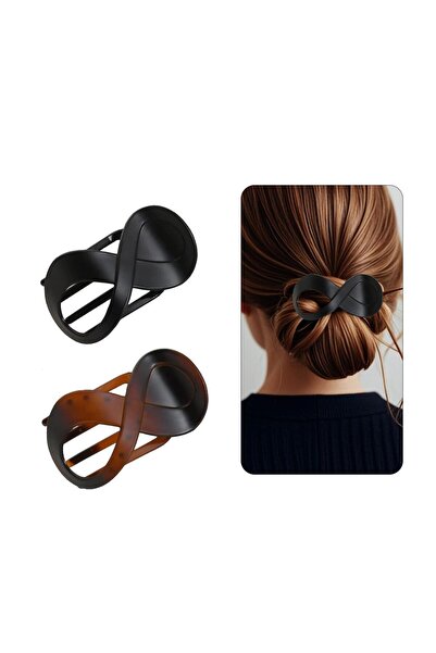 OEM French Hair Clips 2pc Matte Elegant - Medium