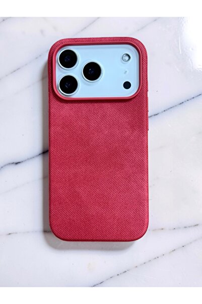 HYPERSOFT Iphone 17 Pro Max (6.9 inç) Uyumlu Kot Dokulu Denim Jeans Lux Magsa...