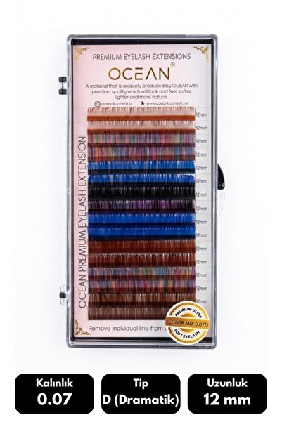 Ocean Doğal İpek Kirpik (Color MİX Natural Eyelash) 0.07D