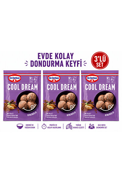 Dr. Oetker Cool Dream Kakaolu Dondurma Karışımı 3’lü Set 83 g x 3 Avantaj Pak...
