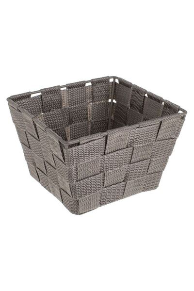 OEM Coș depozitare împletit tip ratan gri, organizator decorativ, 15x15x10cm