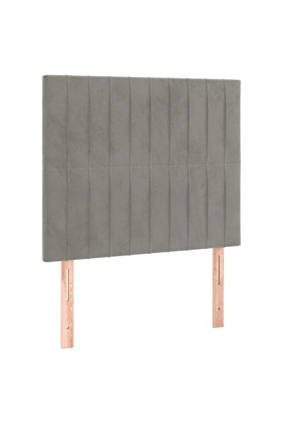 vidaxl Tăblie de pat gri deschis 90x5x118/128 cm catifea