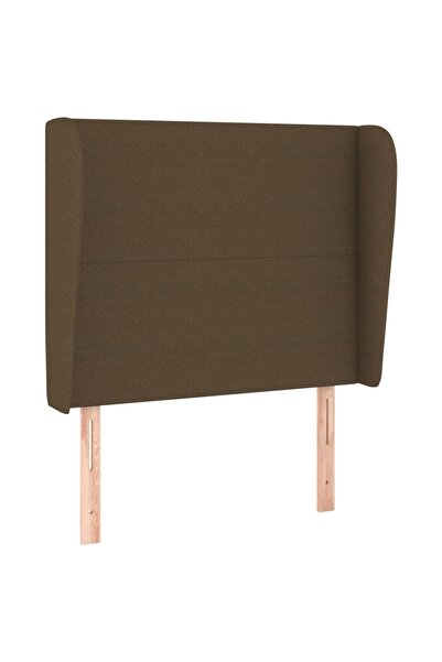 vidaxl Tăblie de pat cu aripioare maro închis 83x23x118/128 cm textil