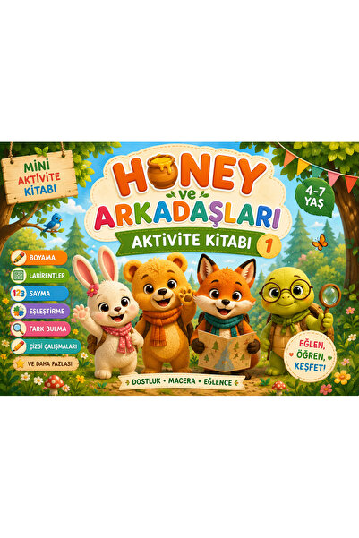 UAStudio Papelia Honey ve Arkadaşları Aktivite Kitabı 1 – 4-7 Yaş Çocuklar Iç...