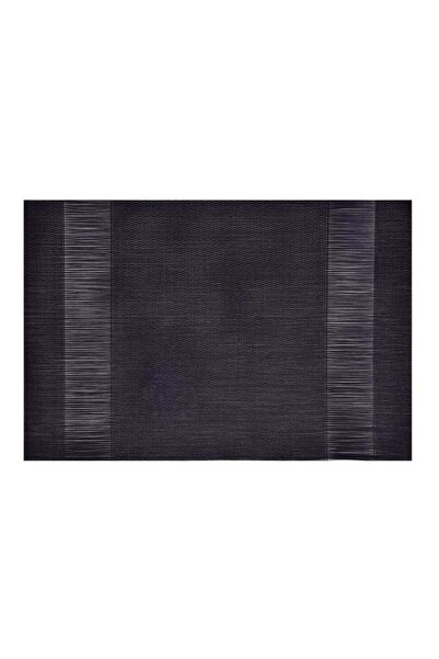 OEM Suport Pentru Farfurii, Negru, Model Geometric, Piele artificială, 45x30cm