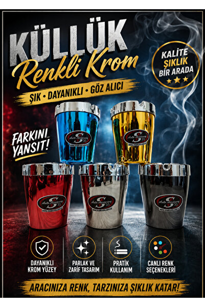 YMÇ DETAILING & AUTOMOTIVE Renkli Krom Araç İçi Küllük – Şıklık ve Fonksiyone...