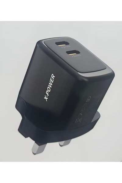 XPOWER شاحن X-POWER XP-T87CC بقوة 40W GaN، منفذين Type-C - اسود