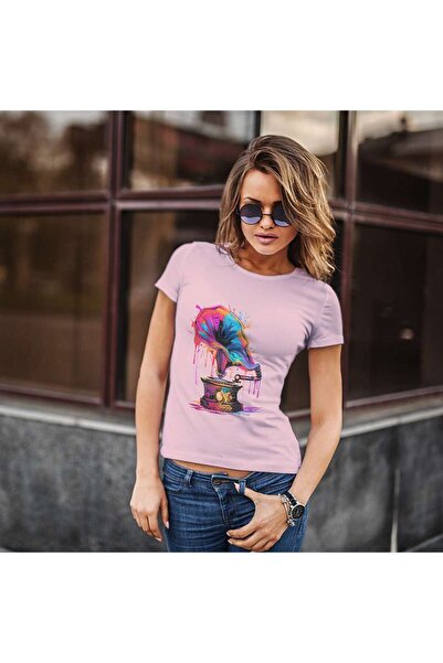 iLovePrints Colorful Abstract Gramophone Tshirt