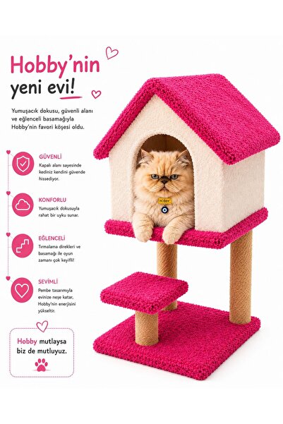 cdk Premium Kedi Evi ve Tırmalama Platformu – Yüksek Ayaklı Peluş Kedi Yuvası...