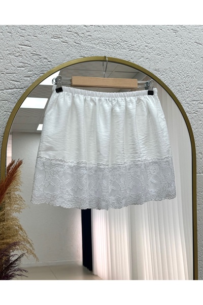 MİHRA STORE Alım Lace Skirt Undergarment-Mf0260 Ecru