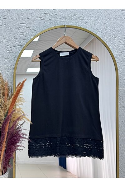 MİHRA STORE Balkın Lace Zero Sleeve Undergarment-Mf1909 Black