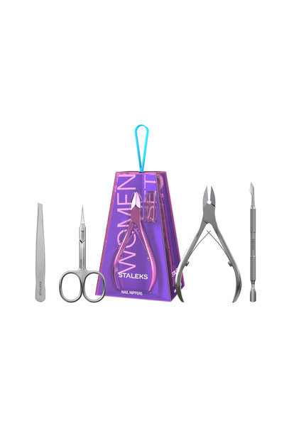 STALEKS Home Pro Manicure Set 4 Pieces, Cuticle Scissors, Nail Nippers, Cutic...