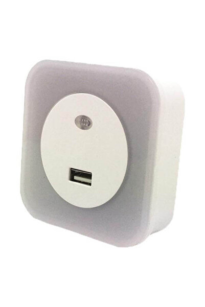 EUROLAMP Φωτιστικό νυκτός με ανιχνευτή και USB, 1,5W, 2700K (Θερμό Λευκό)
