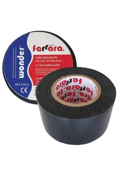 EUROLAMP Μονωτική Ταινία PVC, 38mm x 20m, Μαύρη