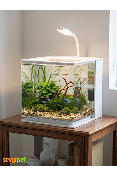 sevgipet NBIOS Nano Easy Tank Filtreli ve LED Aydınlatmalı Akvaryum - Beyaz (...