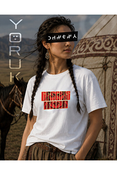 YORUKAN Cengi̇z Han - Genghis Khan - Printed Unisex Regular Fit T-Shirt