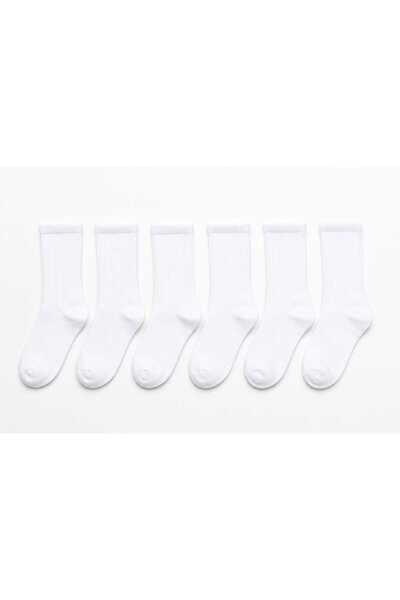 OEM Σετ 6 unisex κάλτσες για γυναίκες και άνδρες, λευκές κάλτσες, μαύρες κάλτ...