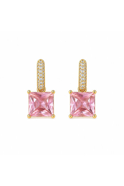 PerleJewelry أقراط ذهبية على شكل قطرة وردية