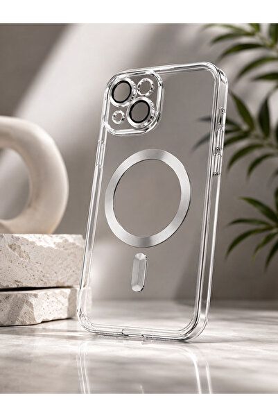 Novka Premium MagSafe Mıknatıslı Şeffaf Kılıf iPhone 13 14 15 Uyumlu Kamera K...