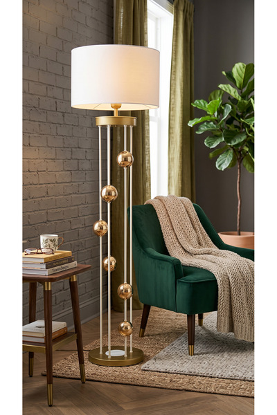 Vinner Aura 6 Küre Gold LED Lambader – Modern Premium Metal Tasarım Salon Lam...