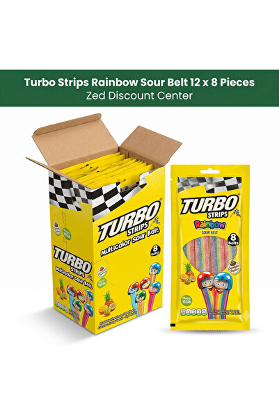 TURBO Benzi Sour Multicolore - Curcubeu 12 x 8 bucăți