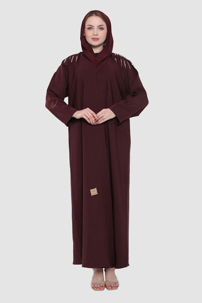 Stylish Fashion عباية من ستايلش فاشن لف باللون العنابي