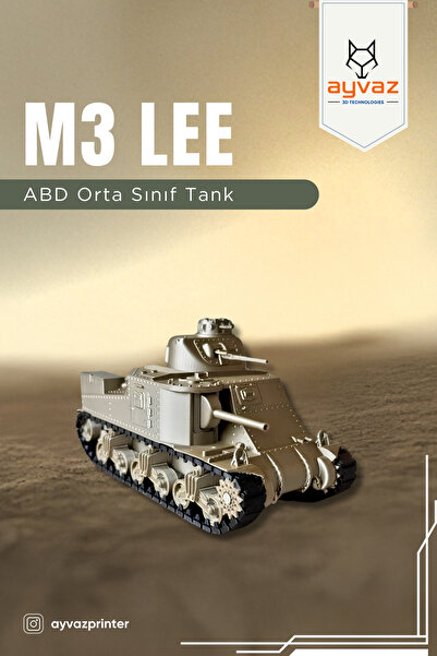 ayvazprinter M3 LEE 1/35 Ölçek, 8x16x9 cm Boyutlu, Hareketli Palet Sistemi Ol...