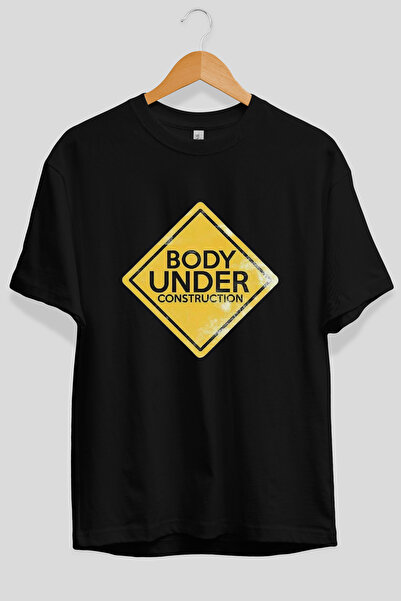 Ankhises Tricou negru imprimat în față, supradimensionat, 100% bumbac, îmbrăc...
