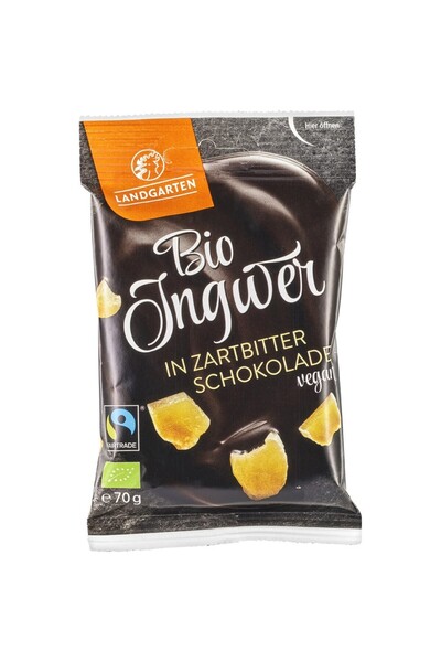 Landgarten Ghimbir invelit in ciocolata amaruie fara gluten,