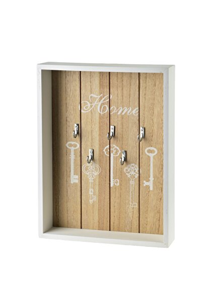 MONDEX Cutie pentru chei din lemn STACY HOME 22 x 5 x 28.5 cm Alb 1 buc.
