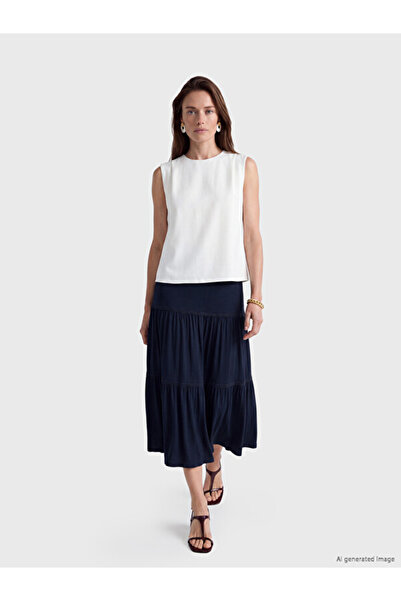 LC Waikiki Sparkling Choices by Shining Store Layered Skirt with Lace Detail ...