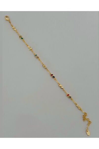 Nua Bijou Renkli Taşlı 14k Bileklik