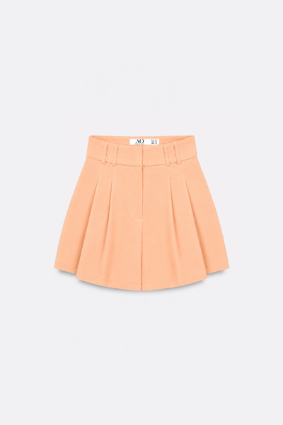 Açelya Okcu Pantaloni scurți mini țesuți Premium Rovena cu pliuri duble