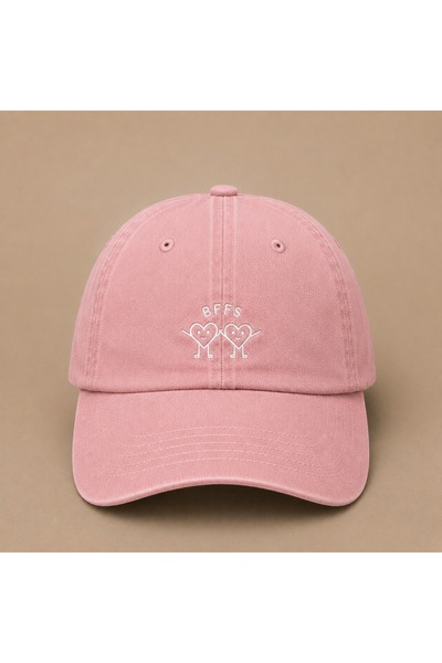 WeavedCo Bffs <3 Best Friend Embroidered Vintage Washed Cap Hat