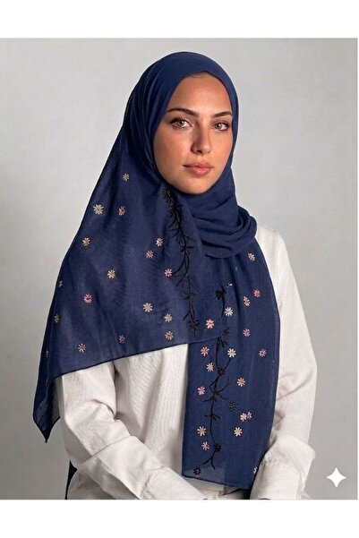 Veil Designer He Is Offering Flowers; Two-Layered Khaali with Colorful Embroi...