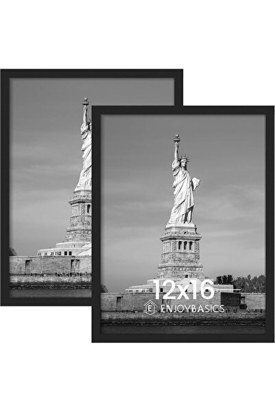 ENJOYBASICS 12x16 Picture Frame, 9x12 Display Poster with Mat or 12x16 withou...