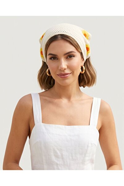 Trend Kapında Vintage Floral Motif Tie-On Summer Bandana