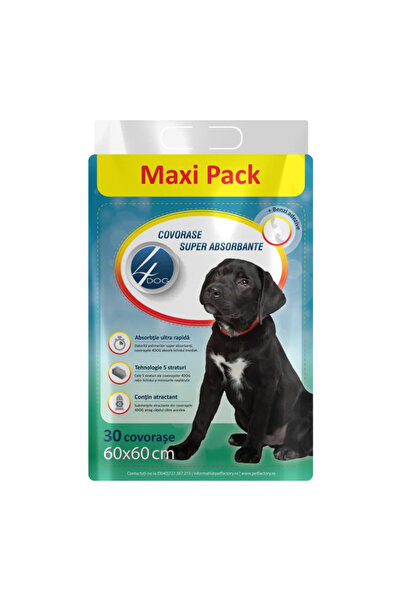 4dog Absorbante igienice 60x60 cm Maxi, 30 bucăți