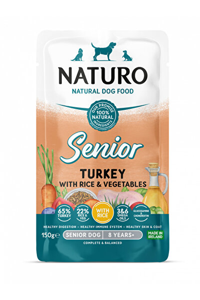 Naturo Hrană pentru câini senior cu curcan, orez și legume 150g