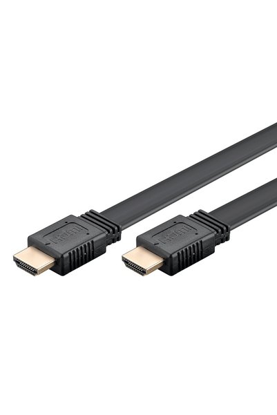 goobay καλώδιο HDMI 2.0 61278, Ethernet flat 4K/60Hz 18 Gbps 1.5m, μαύρο