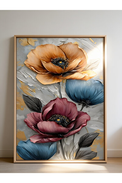 bestablo Compoziție florală cu aspect modern în relief |   Tablou din lemn în...