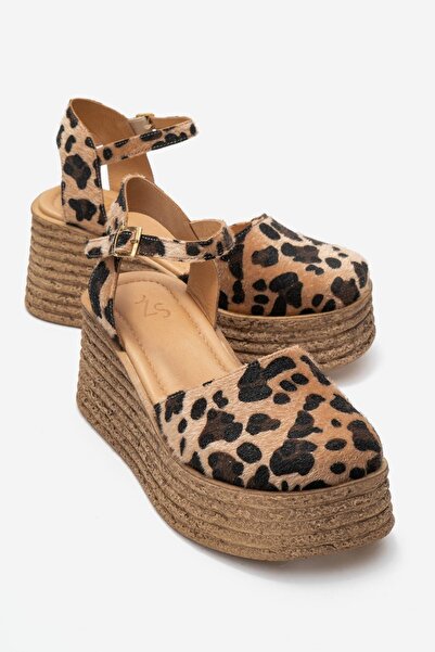 Zeynep Sıradağlı Connell Women's Genuine Leather Sandals Leopard