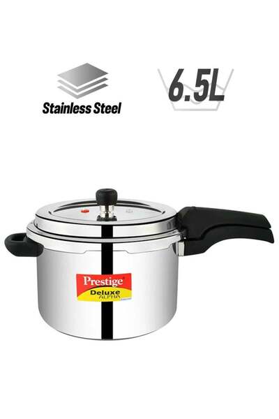 Prestige Deluxe Alpha Svachh Stainless Steel Pressure Cooker | Sturdy Handles...