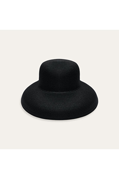 Mudo Women's Black Fisherman Model Straw Hat