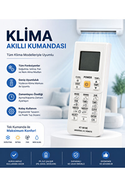 ÖZ BEYAZ EŞYA Electra Uyumlu Klima Akıllı Kumanda